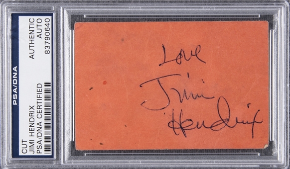 Jimi Hendrix Signed Inscription Card from The Tabernacle Club (PSA/DNA)